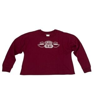 NWT Jerry Leigh F•R•I•E•N•D•S Central Perk Red Long Sleeve T-Shirt Size L Womens